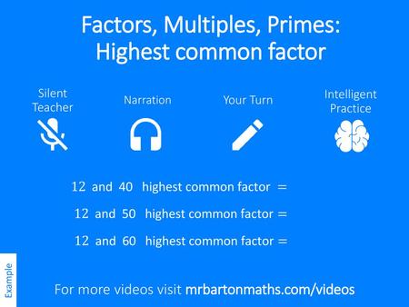 Factors, Multiples, Primes: Highest common factor