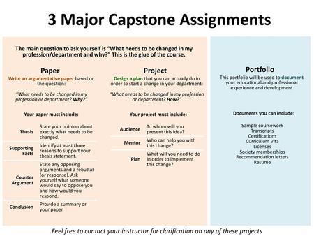 3 Major Capstone Assignments