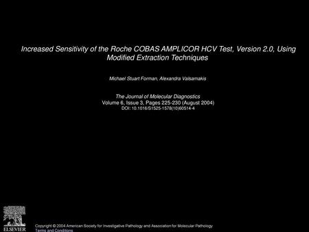 Increased Sensitivity of the Roche COBAS AMPLICOR HCV Test, Version 2