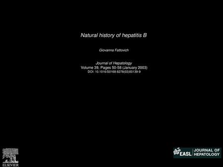 Natural history of hepatitis B