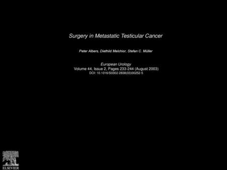 Surgery in Metastatic Testicular Cancer