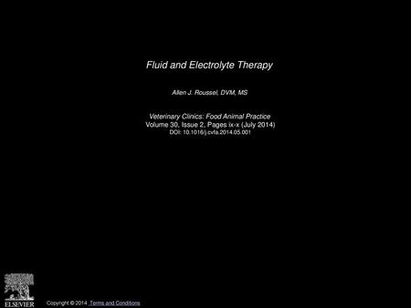 Fluid and Electrolyte Therapy