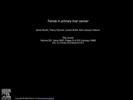 Trends in primary liver cancer