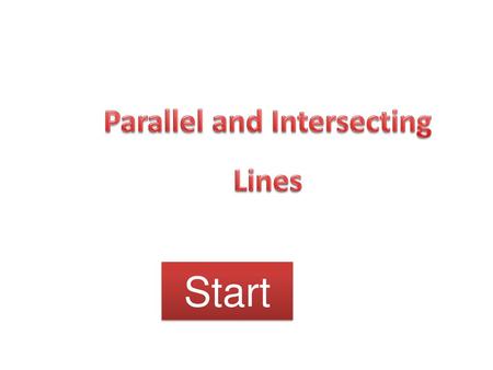Parallel and Intersecting Lines