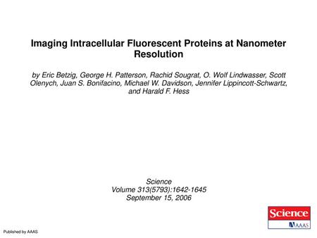 Imaging Intracellular Fluorescent Proteins at Nanometer Resolution
