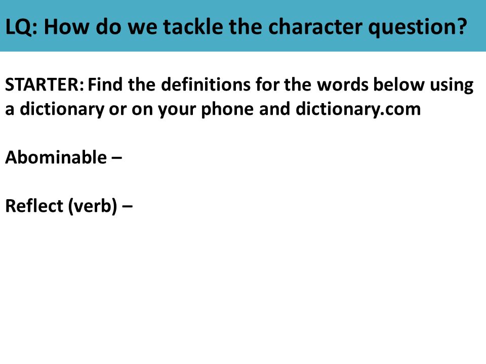 Question starter words