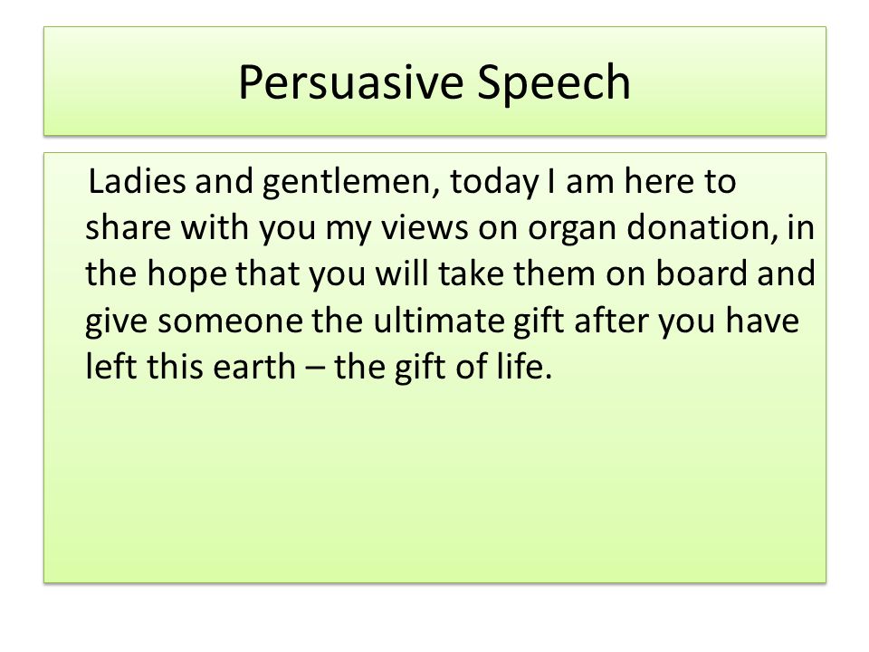 why be an organ donor persuasive speech