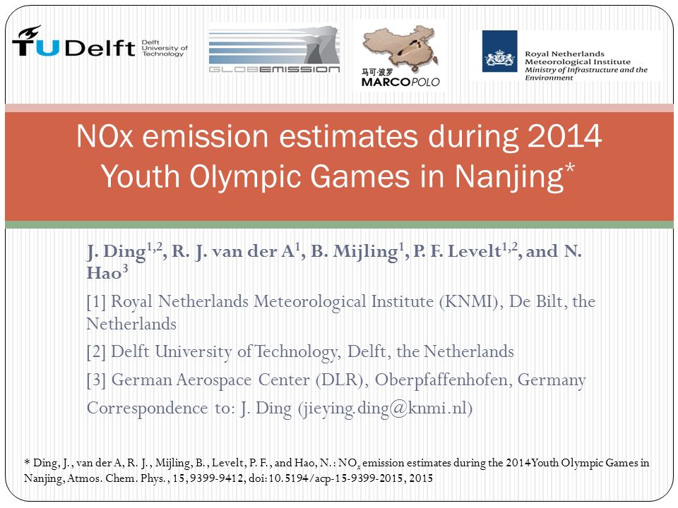 J Ding 1 2 R J Van Der A 1 B Mijling 1 P F Levelt 1 2 And N Hao 3 1 Royal Netherlands Meteorological Institute Knmi De Bilt The Netherlands Ppt Download