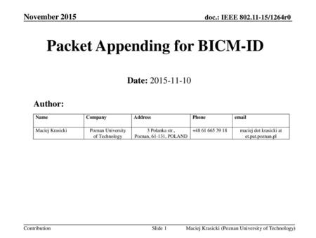 Packet Appending for BICM-ID