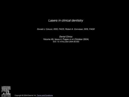 Lasers in clinical dentistry