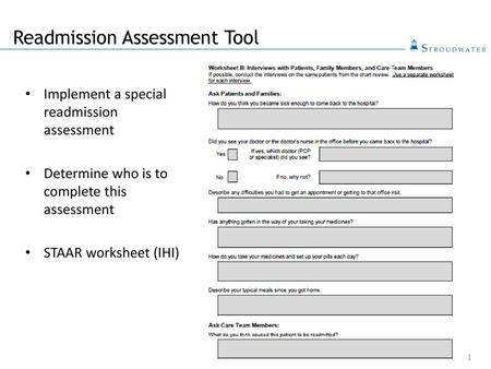 Readmission Assessment Tool