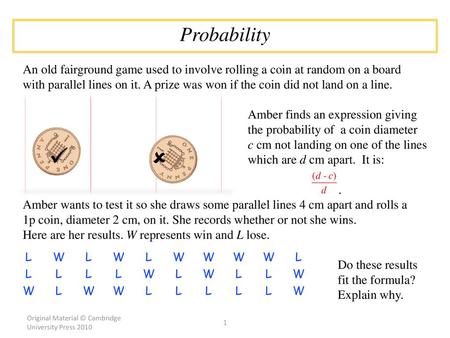 Probability [ S3.1 Core Plenary]