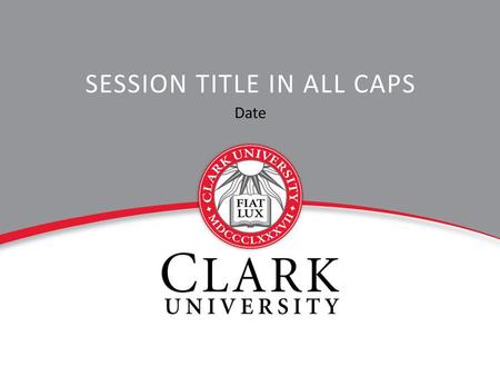 SESSION TITLE IN ALL CAPS