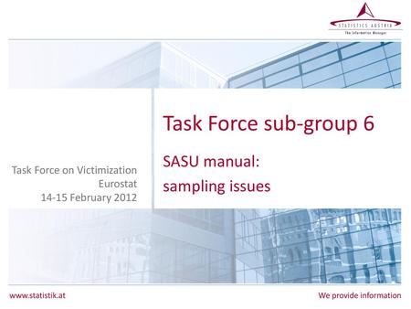 SASU manual: sampling issues