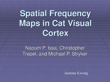 Spatial Frequency Maps in Cat Visual Cortex