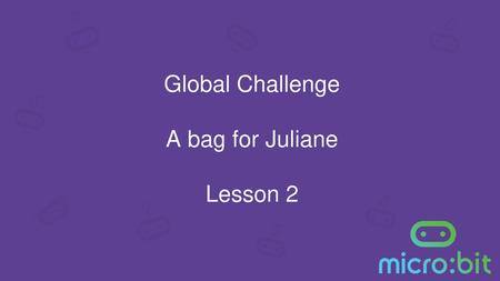 Global Challenge A bag for Juliane Lesson 2.