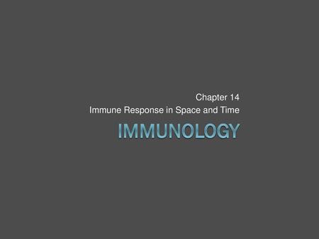 Chapter 14 Immune Response in Space and Time