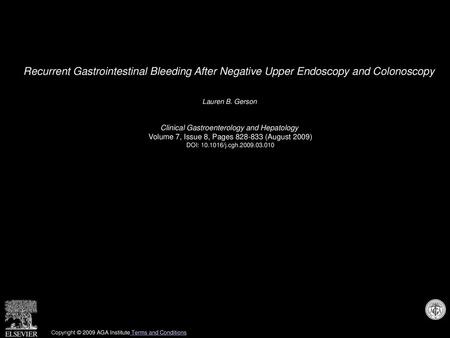 Lauren B. Gerson  Clinical Gastroenterology and Hepatology 