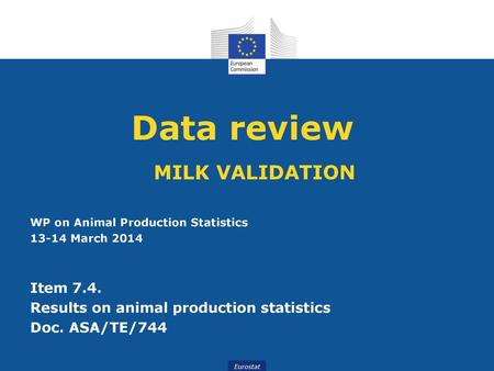 Data review MILK VALIDATION