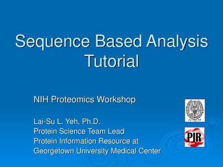 Sequence Based Analysis Tutorial