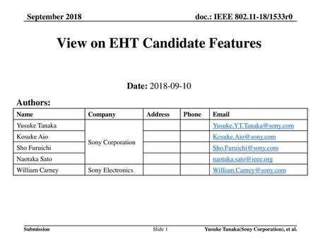 View on EHT Candidate Features
