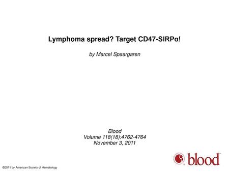 Lymphoma spread? Target CD47-SIRPα!