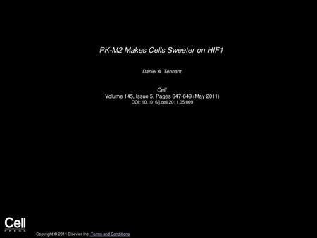 PK-M2 Makes Cells Sweeter on HIF1