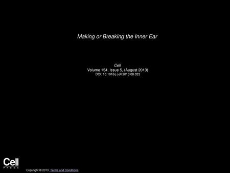 Making or Breaking the Inner Ear