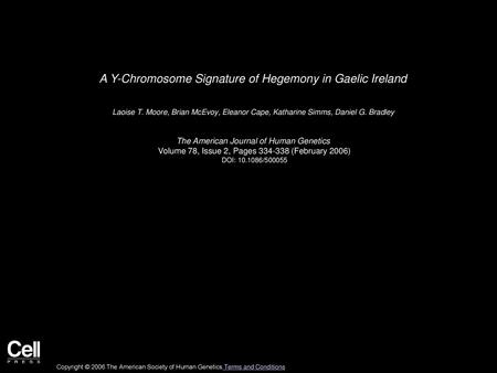 A Y-Chromosome Signature of Hegemony in Gaelic Ireland