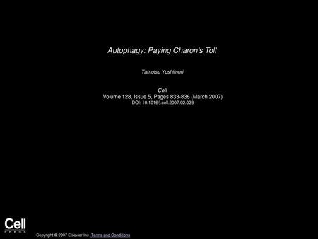 Autophagy: Paying Charon's Toll