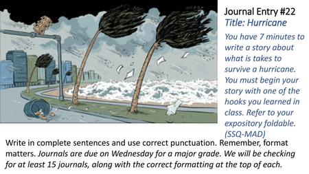 Journal Entry #22 Title: Hurricane