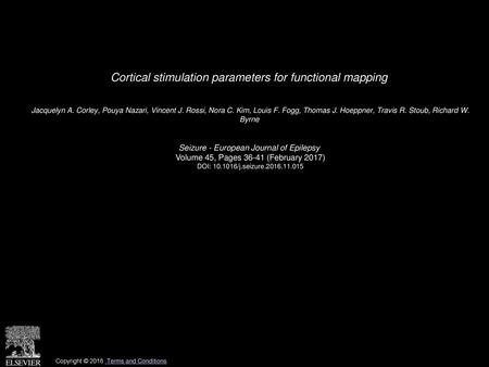 Cortical stimulation parameters for functional mapping