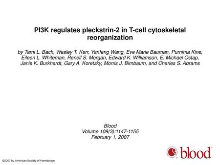 PI3K regulates pleckstrin-2 in T-cell cytoskeletal reorganization
