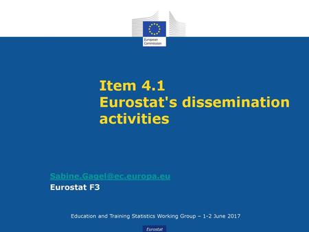 Item 4.1 Eurostat's dissemination activities