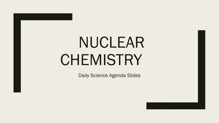 Daily Science Agenda Slides