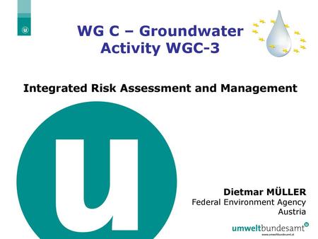 WG C – Groundwater Activity WGC-3 Integrated Risk Assessment and Management Dietmar MÜLLER Federal Environment Agency Austria.