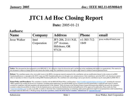 JTC1 Ad Hoc Closing Report
