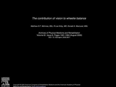 The contribution of vision to wheelie balance