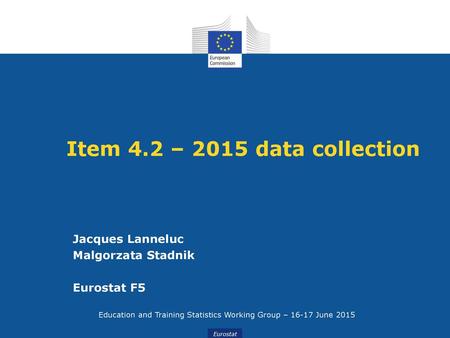 Education and Training Statistics Working Group – June 2015