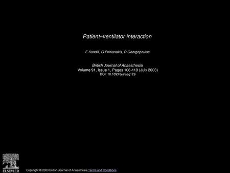 Patient–ventilator interaction