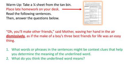 Warm Up Take A Sheet From The Tan Bin Ppt Download