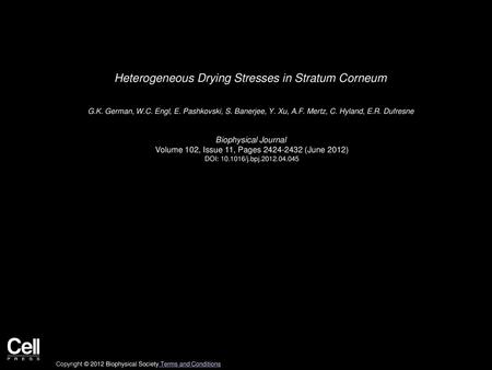 Heterogeneous Drying Stresses in Stratum Corneum