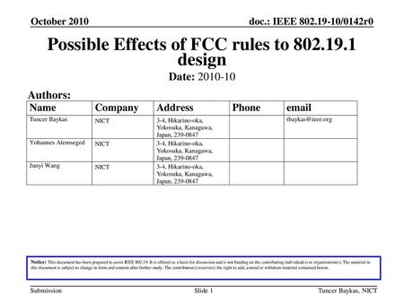 Possible Effects of FCC rules to design