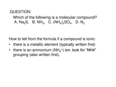 How to tell from the formula if a compound is ionic: