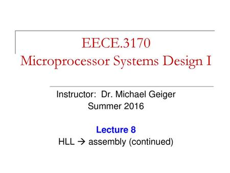 EECE.3170 Microprocessor Systems Design I