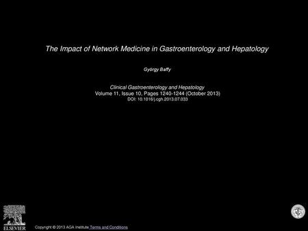 The Impact of Network Medicine in Gastroenterology and Hepatology