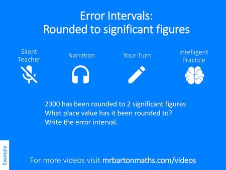 Error Intervals: Rounded to significant figures