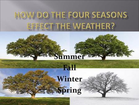 How do the four seasons effect the Weather?