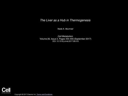 The Liver as a Hub in Thermogenesis