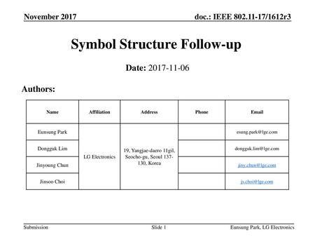 Symbol Structure Follow-up